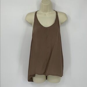 Humanoid Dacio tank top shirt blouse racerback tan brown sleeveless new Medium